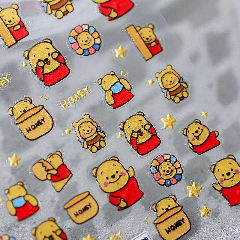 Sticker gấu pooh cute lụa ,5D new 2021