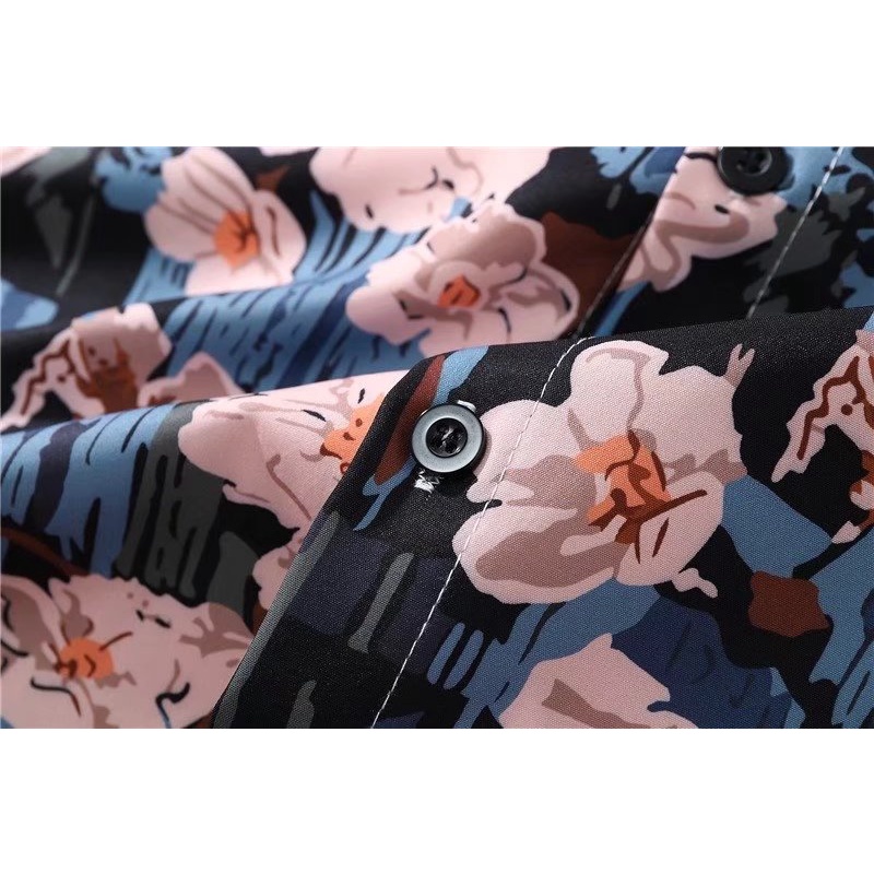 Áo Sơ Mi Tay Dài Dáng Rộng In Họa Tiết Hoa Phong Cách Hồng Kông Thời Trang Cho Nam 2022