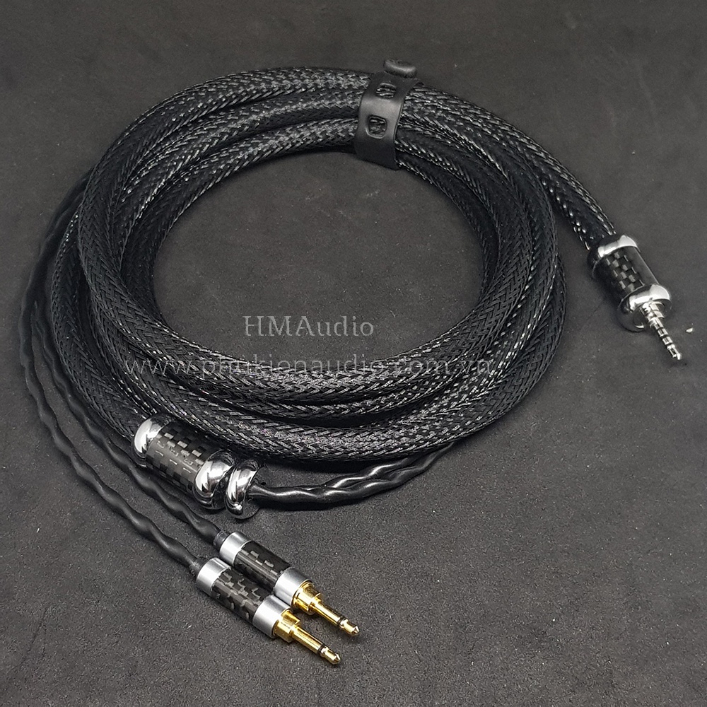 Dây tai nghe đồng OFC bọc chống nhiễu CANARE - Connector Dual mini 2.5mm - Monoprice M1060/M565 - Legacy Hifiman