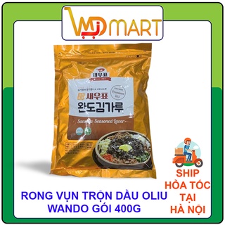 Rong biển ăn liền thái vụn trộn dầu oliu Hàn Quốc WANDO gói 400g