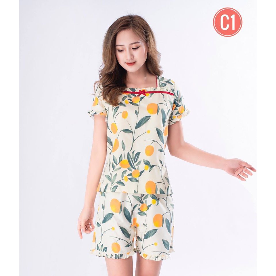 Đồ mặc nhà💖FREESHIP💖  Đồ ngủ  quần lửng lá xanh trẻ trung mã C1 | BigBuy360 - bigbuy360.vn