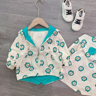 Áo khoác gió họa tiết gấu cho bé