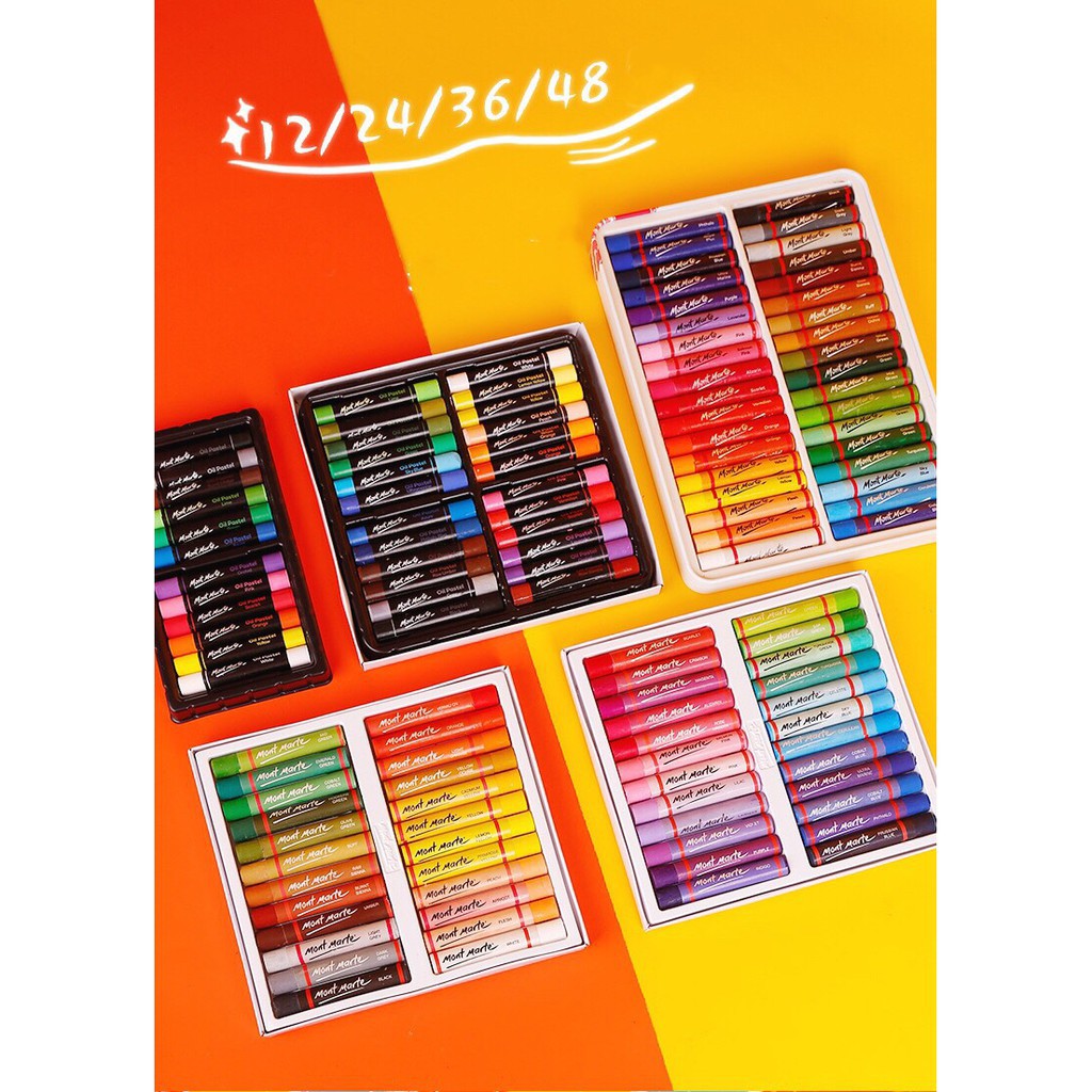 Bộ Bút Sáp Dầu Cao Cấp Mont Marte 12/24/48 Màu - Oil Pastels Signature - MMPT0013/MMPT0014/MMPT0015