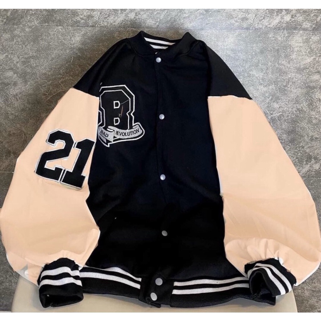 Áo khoác nỉ bomber chữ B form rộng giá rẻ Shynstores (freeship)