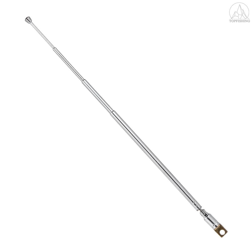 Tfh★Telescopic FM Radio Antenna 4 Sections Chromium-plating Copper Antenna 360° Rotatable