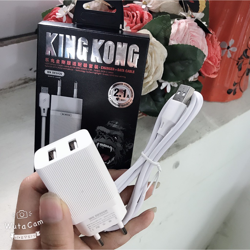 Bộ sạc điện thoại WK -U79 King Kong - Hàng Chính Hãng- micro- lightning