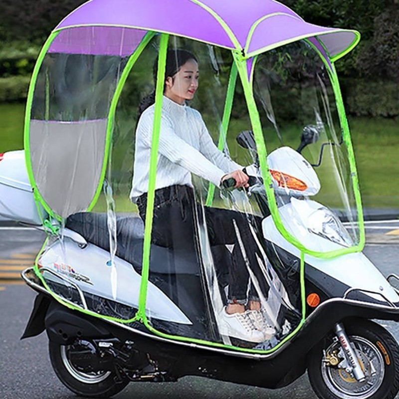 Ô dù đi mưa - sản phẩm che năng mưa xe máy có rèm 2 bên 2
