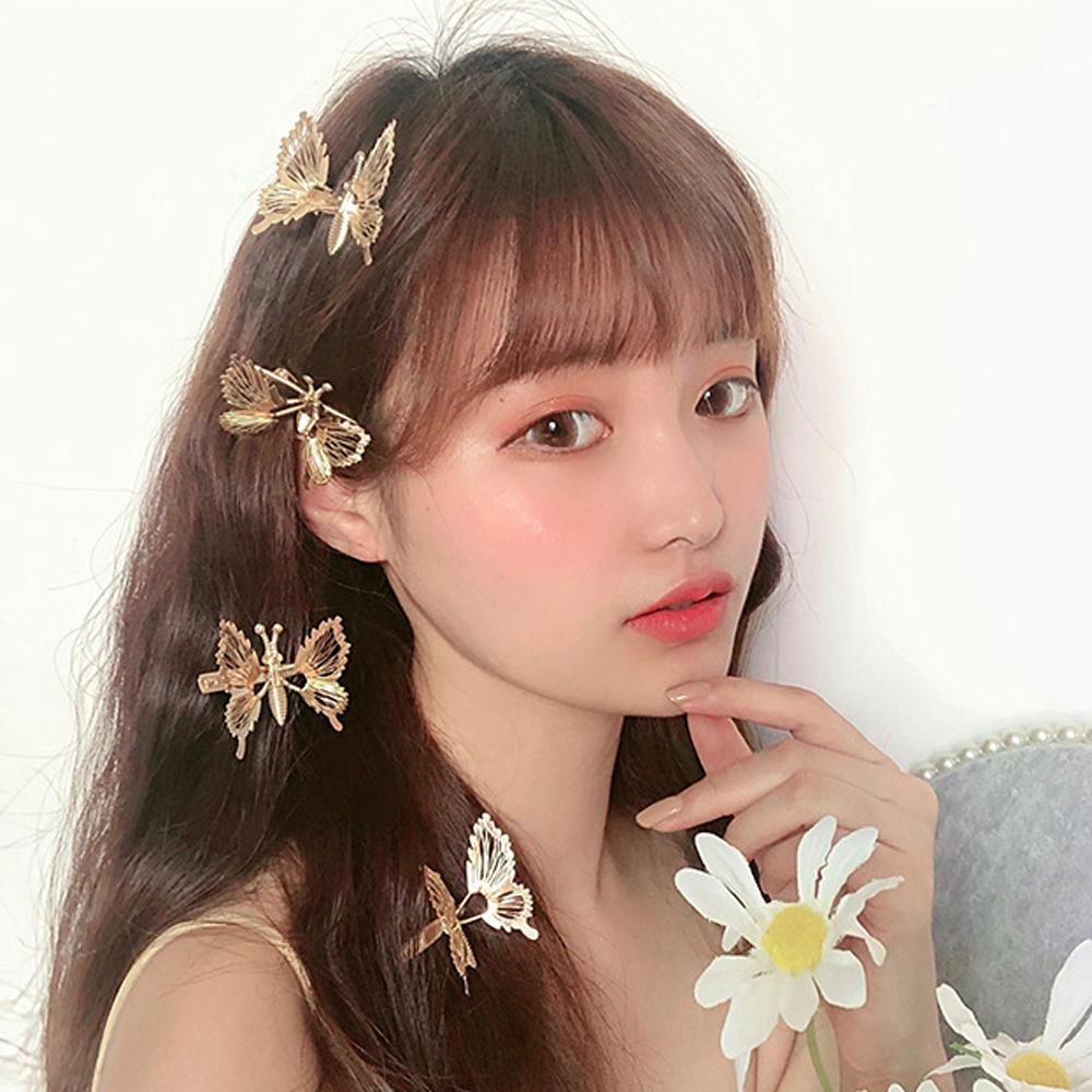 Set 2 Kẹp Tóc Bướm Chuyển Động Lấp Lánh Cho Bé Gái