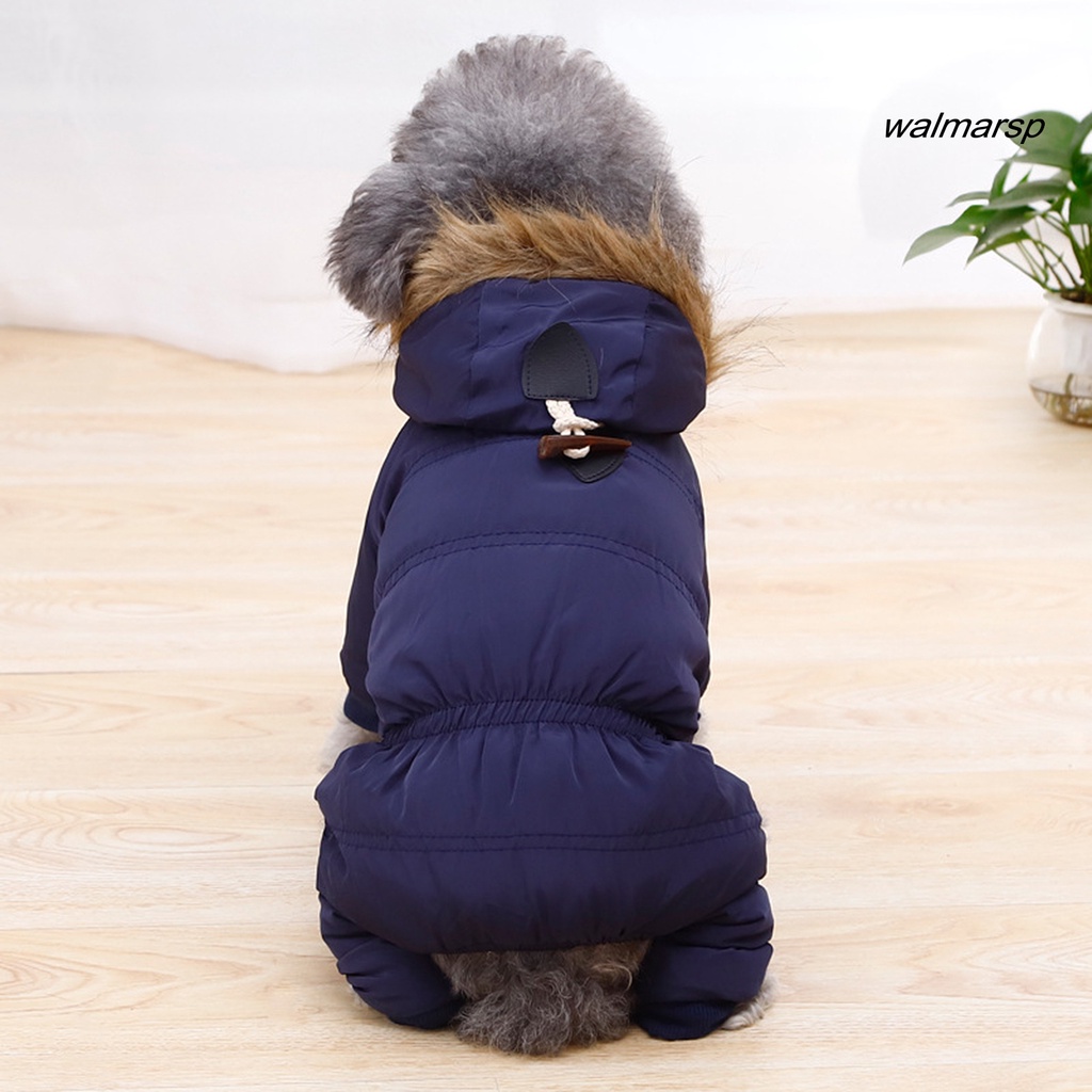 [WMP] Dog Clothes Toggle Horn Faux Fleece Lining Jacket Pet Winter Coat