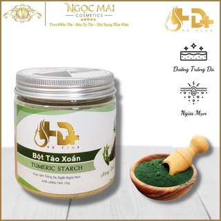 Bột đắp mặt nạ tảo xoắn nguyên chất HD Plus 120g, Trắng Da, Ngừa Mụn