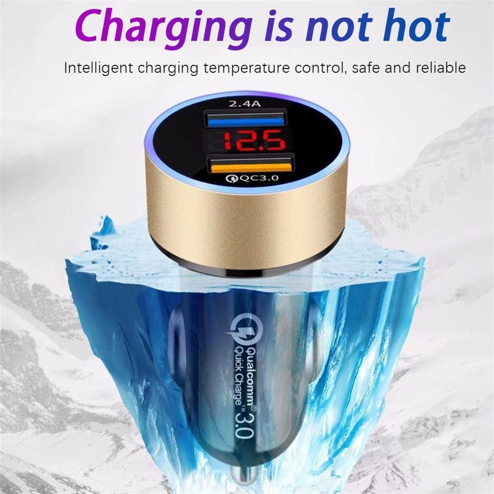 Cục Sạc Nhanh 2 Cổng USB QC3.0 Thông Dụng Cho Xe Hơi