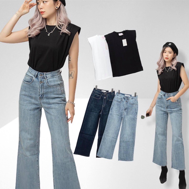 QUẦN JEAN CULOTTES NGỐ LƯNG CAO ĐẸP BÁ CHÁY