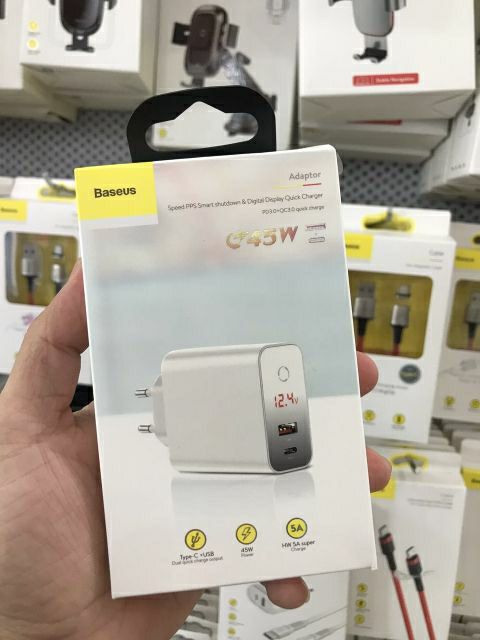 Củ sạc nhanh đa năng hẹn giờ tắt Baseus Speed PPS Smart Shutdown Charger 45W