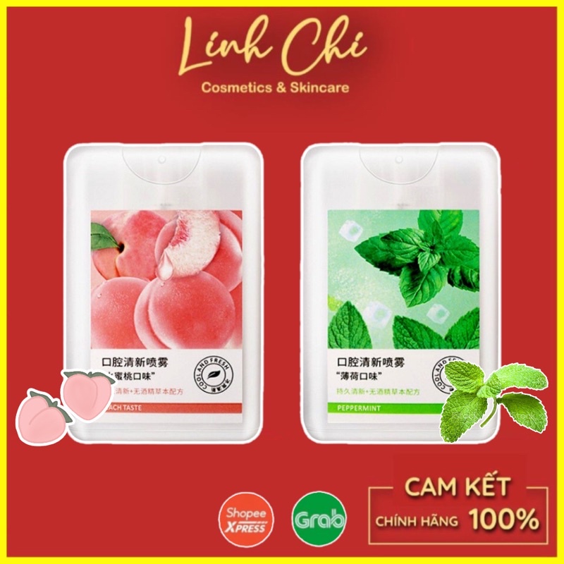 Xịt Thơm Miệng Hương Đào, Bạc Hà loại bỏ vi khuẩn