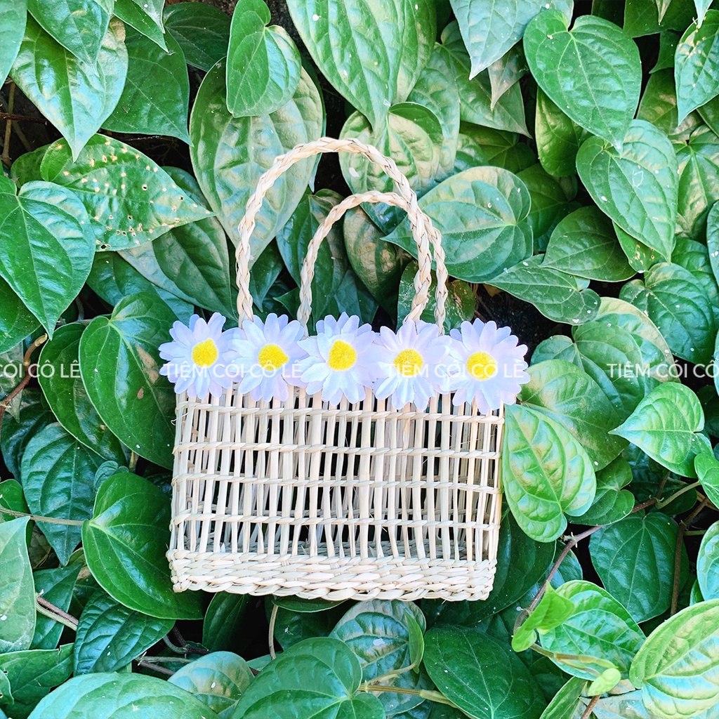 Làn cói thưa mini xinh xắn phụ kiện đi biển chụp ảnh decor - Tiệm Cói Cô Lê