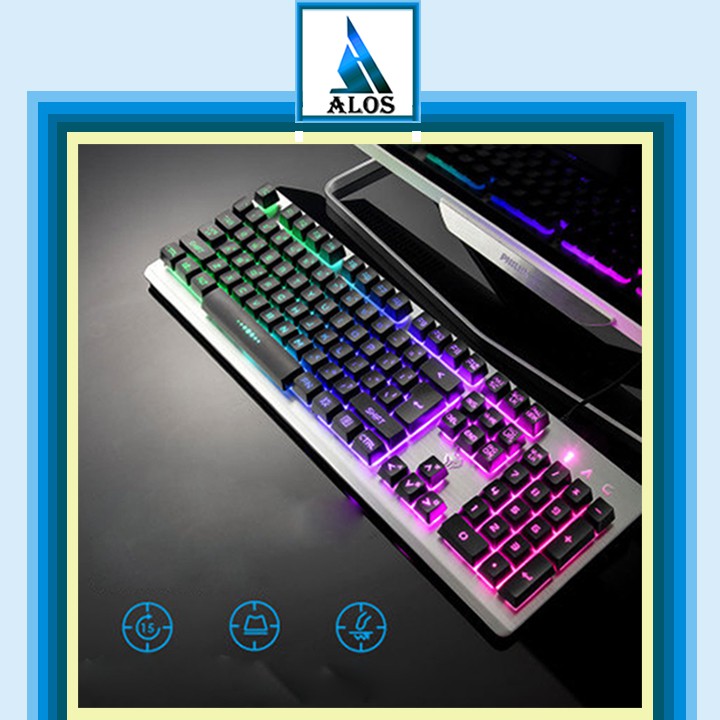 [BP01] Bàn phím máy tính giả cơ gaming của Nga LED đổi màu cho game thủ ALOS