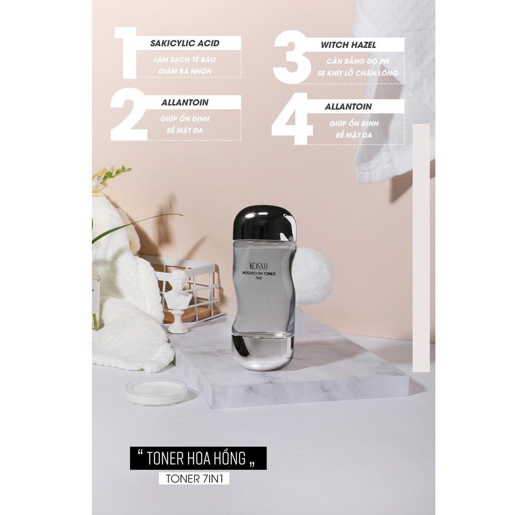 TONER NƯỚC THẦN KOSXU TẶNG BÔNG TẨY TRANG KOSXU FREESHIP