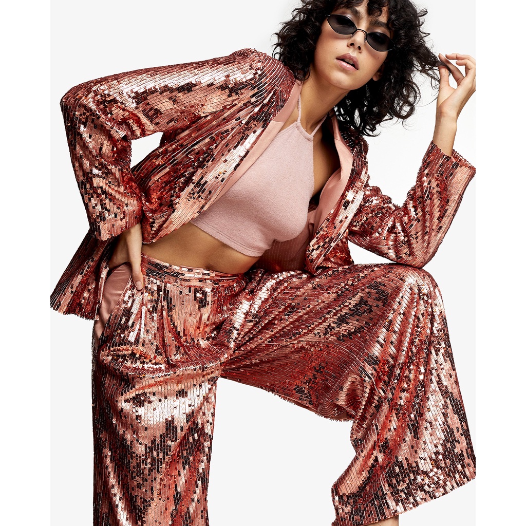 TOPSHOP - Quần trousers ống rộng Copper Sequin Wide Leg 36X01TCOP-540