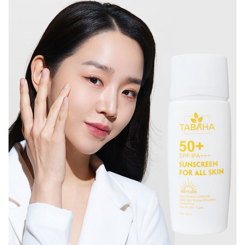 Kem Chống Nắng TABAHA Sunscreen 60ml SPF50+ PA+++ Ngăn Tia UV Cấp Ẩm Nâng Tone Da