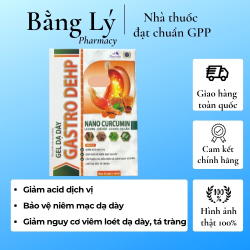 Gel dạ dày Gastro Dehp - hỗ trợ giảm Acid dịch vị, bảo vệ niêm mạc dạ dày, tá tràng (Hộp 20 gói x 15ml)