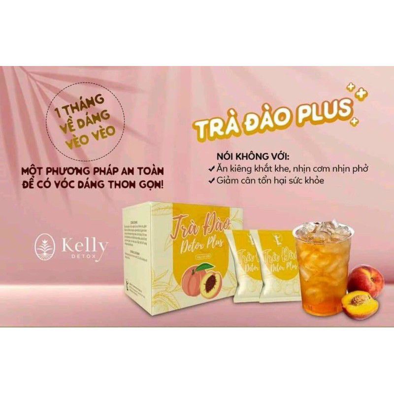 Trà đào giảm cân giảm mỡ cấp tốc  Detox plus  hộp 15 gói x 10g