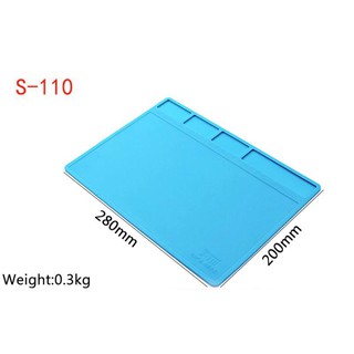 Tấm lót Silicon chịu nhiệt màu xanh chuyên dùng cho kỹ thuật sửa chữa - Thảm nhiệt silicon sửa điện thoại S110