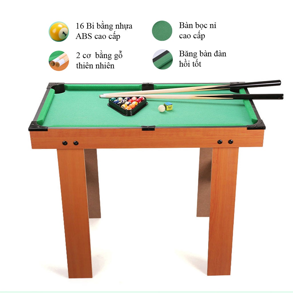 Bàn Bida mini Bi a Billiards mini Bida pool Làm bằng gỗ cao cấp bảo hành 6 tháng kích thước: 69x37x60 cm