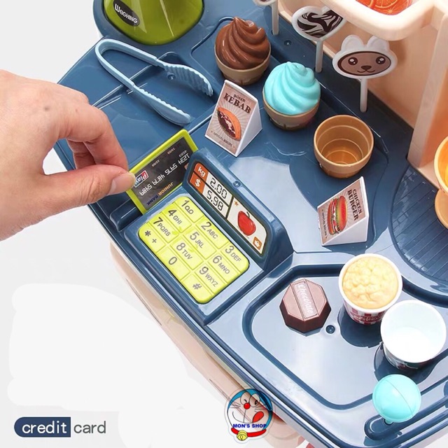 Đồ chơi siêu thị kẹo kem, quầy hàng kẹo kem dùng pin, có âm thanh, ánh sáng ( mẫu mới 2020)