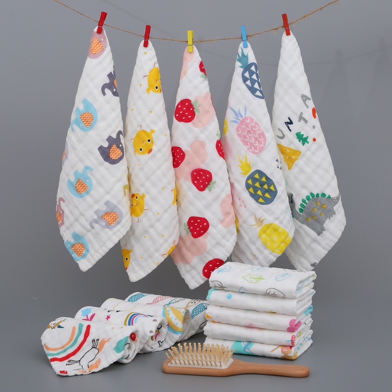 Khăn Cotton 6 Lớp Mềm Mại Kích Thước 30x30cm Cho Bé