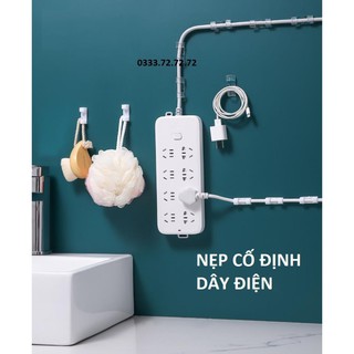 Set 10 Chiếc Nẹp Cố Định Dây Điện, Kẹp Giữ Cáp Sạc, Nẹp Dây Điện Chống Rối, Nhỏ Gọn Tiện Lợi, Dùng Miếng Dán