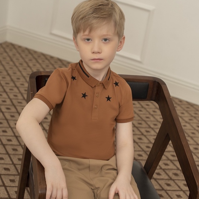 Áo polo cộc tay cho bé trai 137Kids hình ngôi sao chất cotton thoáng mát