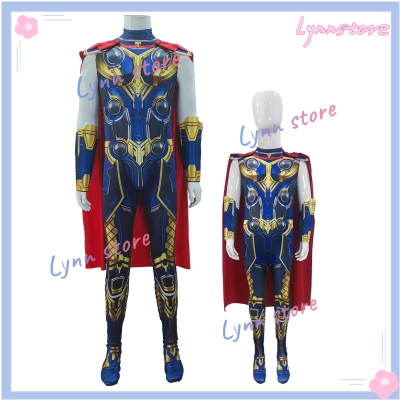 Trang phục Cosplay Thor Odinson Trang phục Trẻ em Người lớn Trang phục Thor: Tình yêu và Thunder Blue Outfit cho Đạo cụ Armor Cape Cosplay Suit