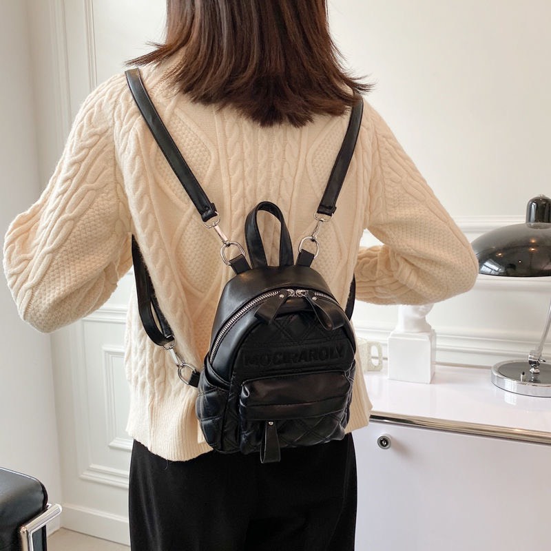 Balo mini đeo vai da pu  dập trám thời trang nữ