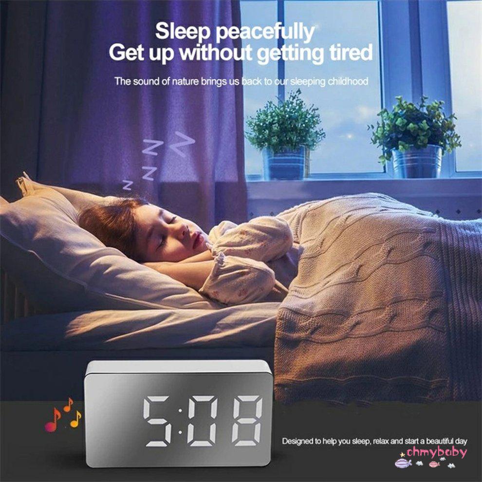 Đồng hồ gương mini LED Đồng hồ điện tử du lịch kỹ thuật số Đồng hồ báo thức thực tế [8/15]