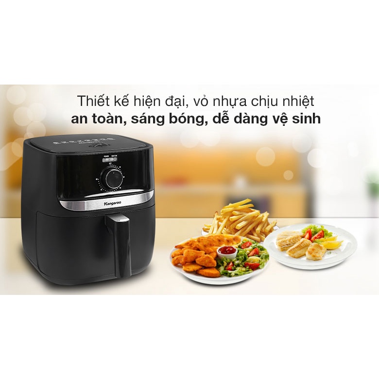 Nồi chiên không dầu loại cơ 6L  KG6AF1 - Chiên nướng không dầu mỡ - Hạn chế mùi thực phẩm, dễ dàng vệ sinh, rất an toàn