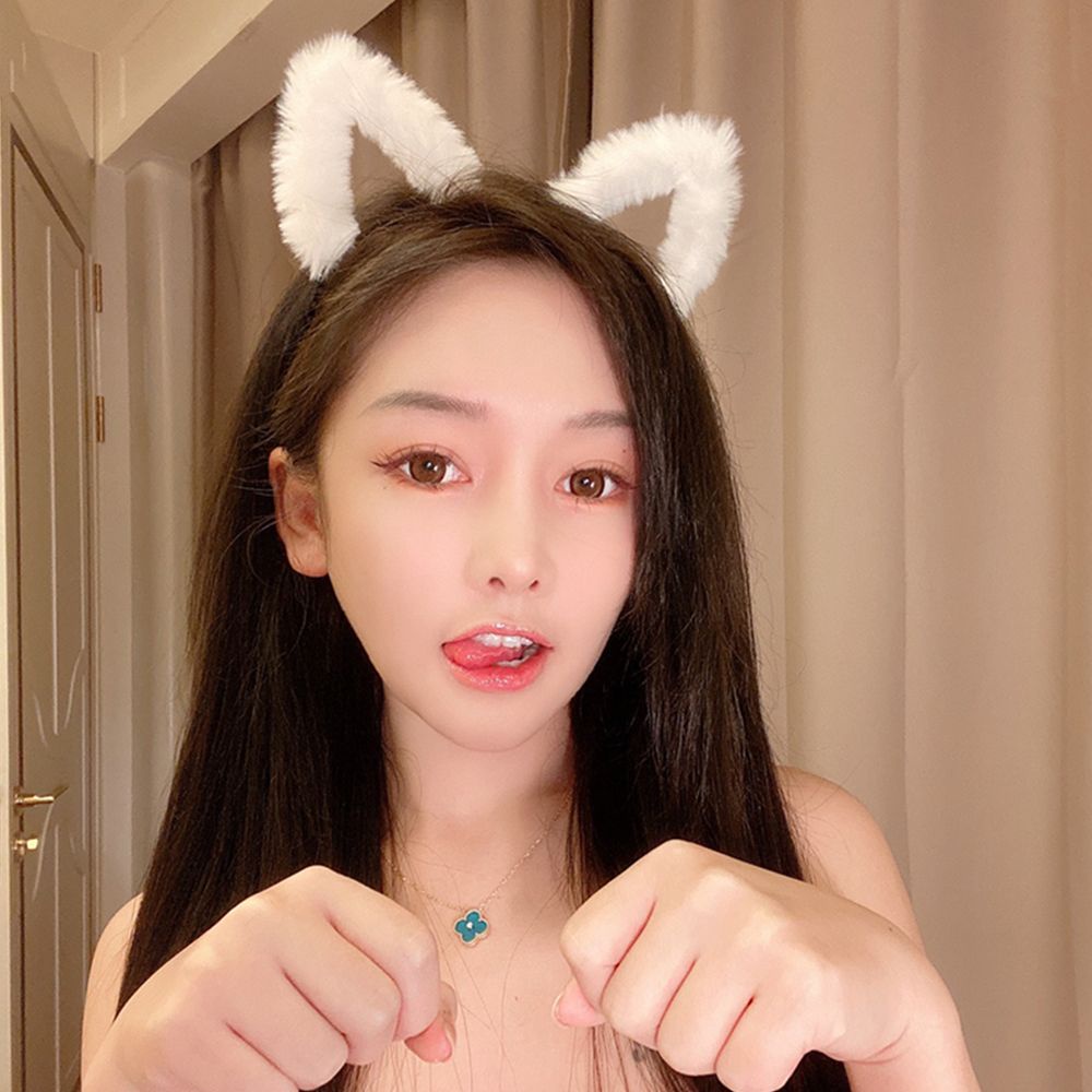 Băng đô cài tóc rửa mặt Hình Tai Mèo Bằng Vải Bông Nhiều Màu Dễ Thương Phong Cách Hàn Quốc Cho Nữ