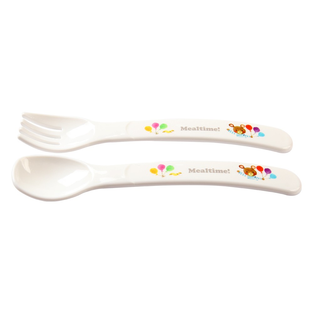 Set 2 thìa dĩa nhựa cho bé OSK Hàng Nhật