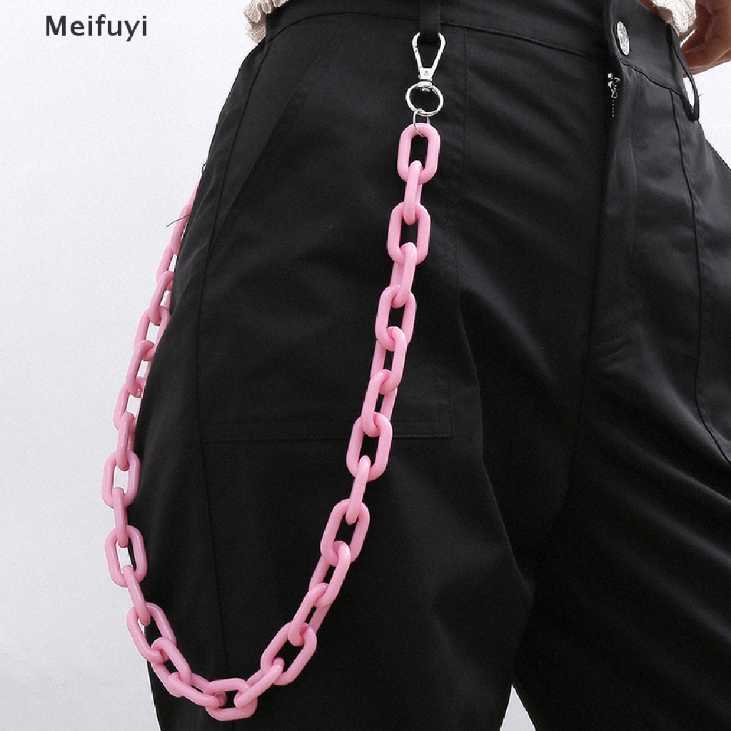 [Meifuyi] Fashion Punk Hip-hop Acrylic Belt Waist Chain Pants Jeans Key Chain Women VN439