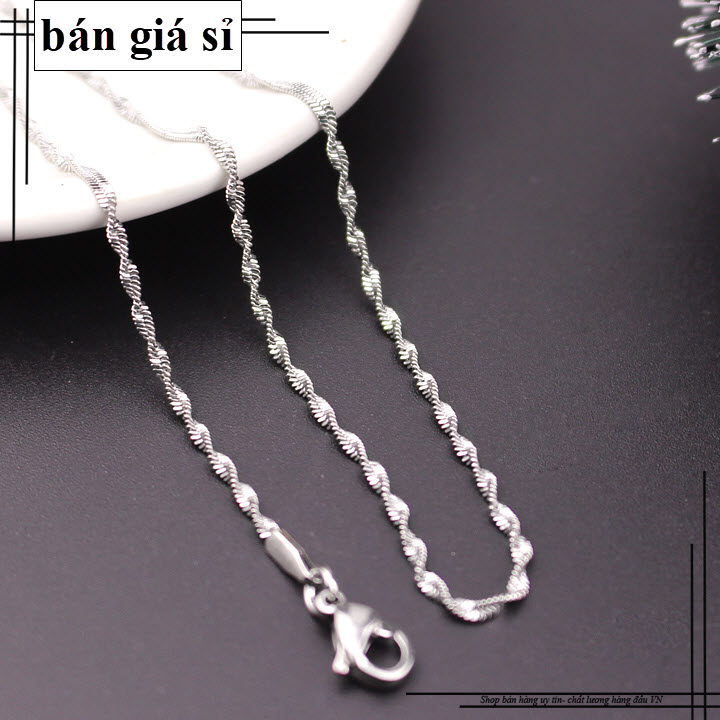 Dây chuyền nữ inox cao cấp kiểu xoắn không mặt, không đen vĩnh viễn giá hủy diệt