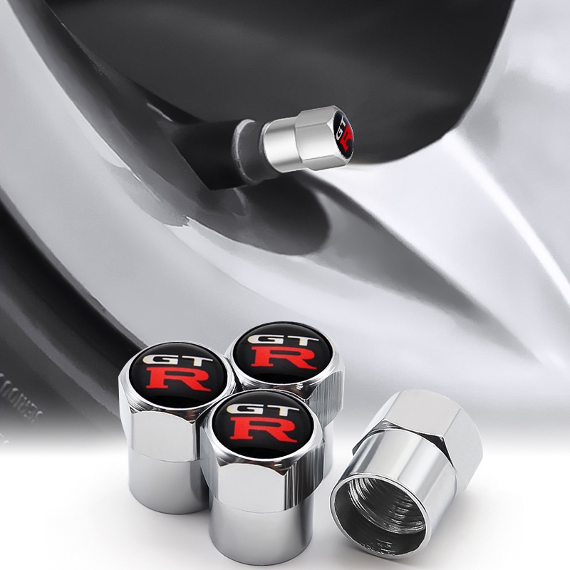 GTR 4 Nắp van lốp ô tô Trang trí cá tính cho Nissan GTR R32 R35 R34 Phụ kiện ô tô
