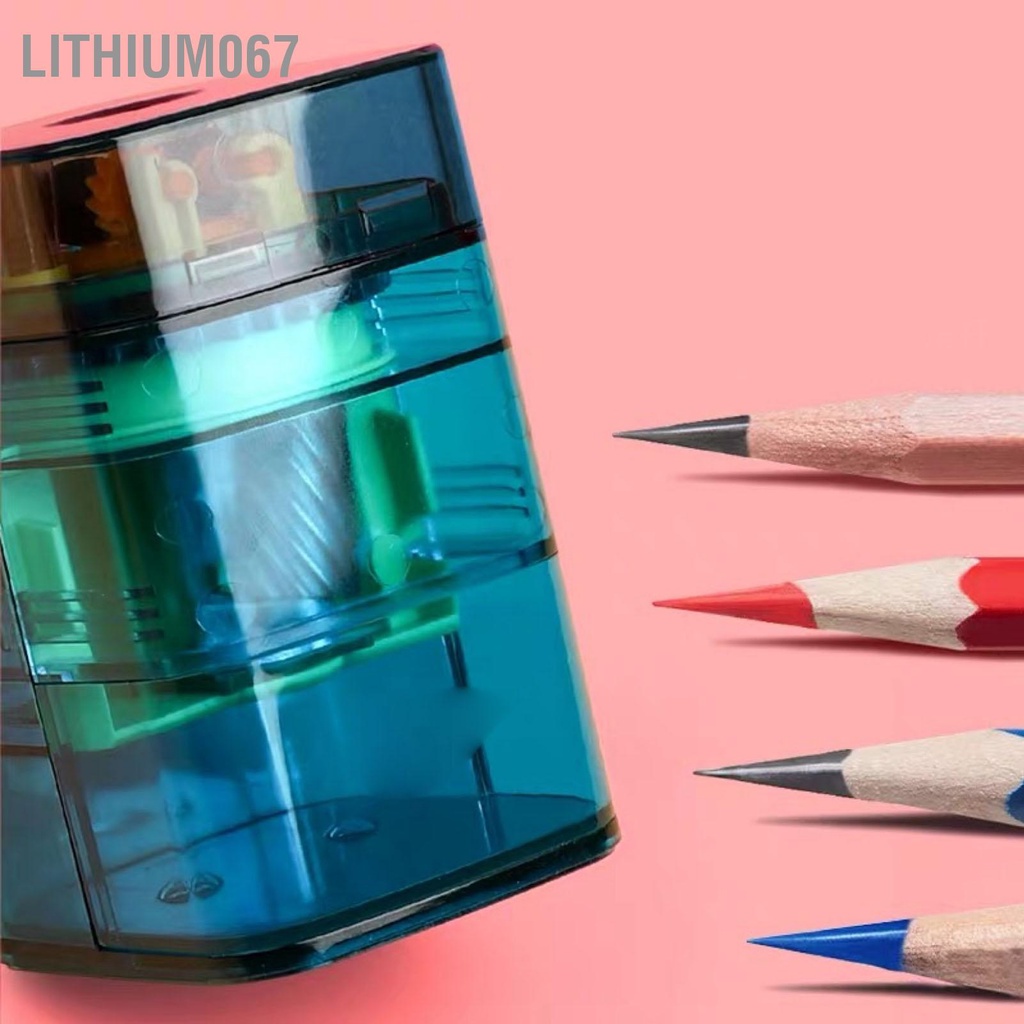 Lithium067 Thủ công Dụng cụ mài bút chì Tự động cho ăn bằng tay Cấu trúc rõ ràng Nhựa kim loại Máy cầm