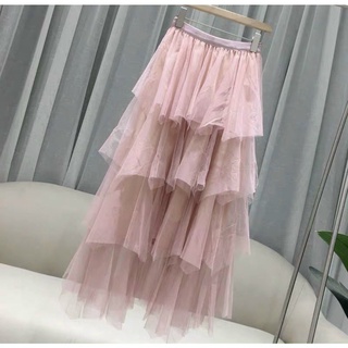 chân váy voan nhiều tầng