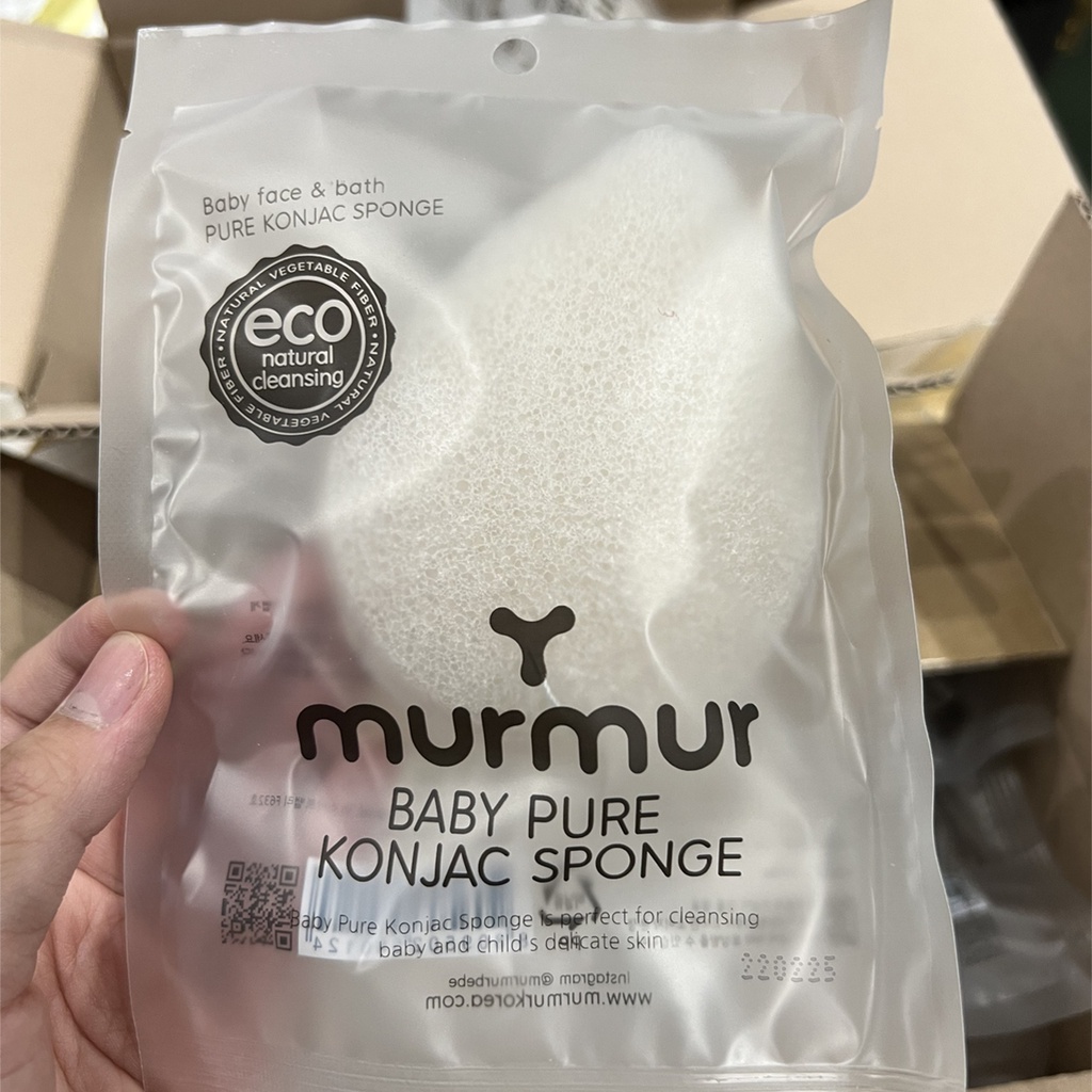 Bông tắm Murmur hữu cơ Hàn Quốc siêu mềm cho bé từ sơ sinh