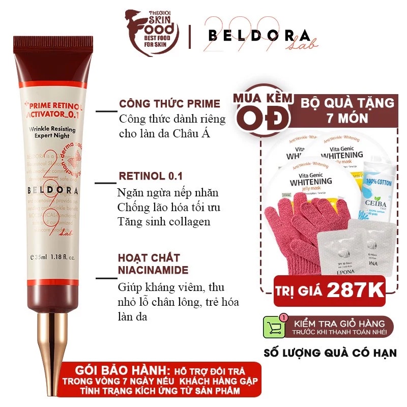 Kem Dưỡng Retinol Trẻ Hóa Da, Ngăn Ngừa Nếp Nhăn Beldora 299 Prime Retinol Activator 35ml | BigBuy360 - bigbuy360.vn