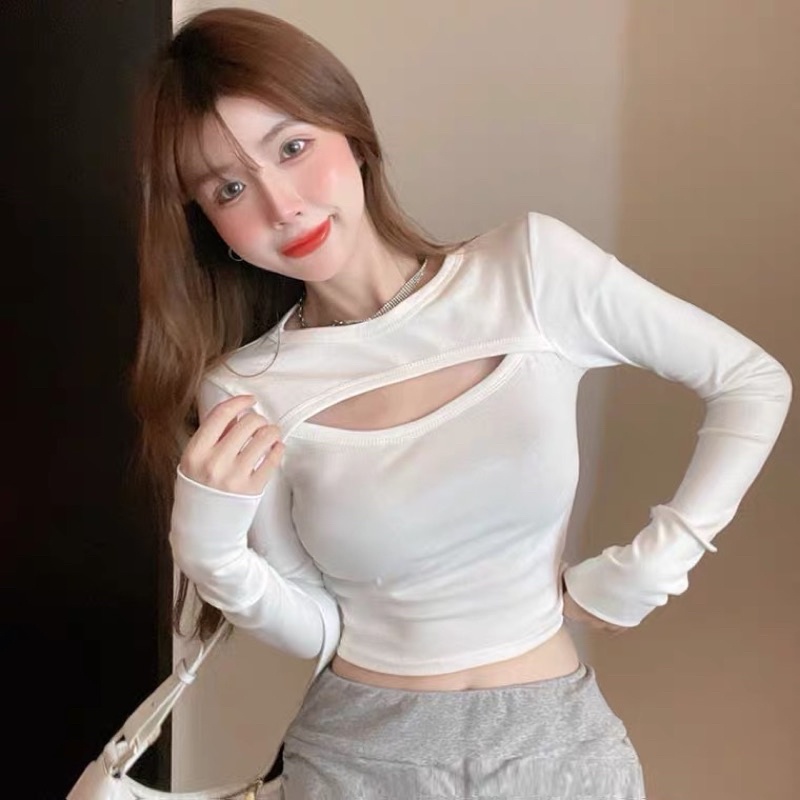 Áo hở ngực tay dài