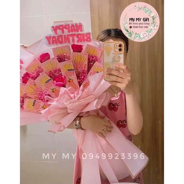 Bó hoa bánh kẹo pocky