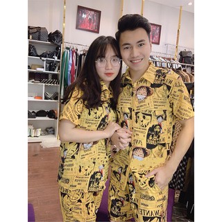 Bộ Đồ Pijama Lụa Cộc Tay - One Piece