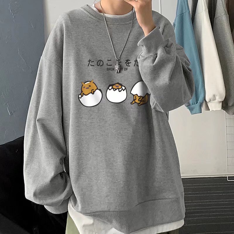 Áo Sweater Tay Dài Cổ Tròn Dáng Rộng In Họa Tiết Hoạt Hình Phong Cách Hip Hop Thời Trang Cho Nam Giới Size M-8XL