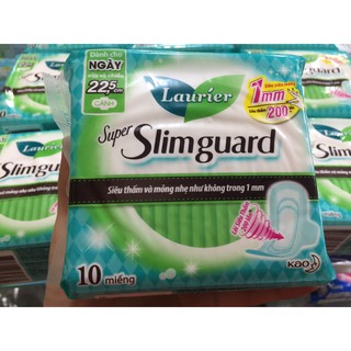 Băng vệ sinh Laurier Super Slimguard 22.5cm siêu mỏng 1mm có cánh 10 miếng