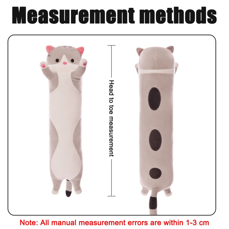 Gối Ôm Dài Nhồi Bông Mềm Mại Hình Mèo Hoạt Hình Đáng Yêu Dành Cho Trẻ